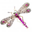 Replica Cubic Zircon Ruby Emerald Silver Victorian Dragonfly Brooch Pin Replica Cubic Zircon Ruby Emerald Silver Victorian Dragonfly Brooch Pin