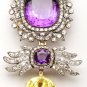 Inspired Amethyst Cubic Zircon 925 Silver Brooch Love Gift for Her Silver Zircon