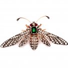 Victorian Rose Cut Diamond 925 Silver Emerald Ruby Bee Brooch Diamond Brooch Victorian Rose Cut Diamond 925 Silver Emerald Ruby Bee Brooch Diamond Brooch