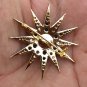 0.58ct Rose Cut Diamond 925 Silver Sapphire Brooch Diamond Brooch Pendant