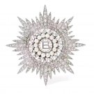 Cubic Zircon 925 Sterling Silver Pearl Brooch For Woman  Birthday Gift For Her