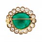 Sterling Silver Cubic Zircon Emerald Brooch Antique Look Broach Pin