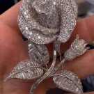 Vintage Inspired Cubic Zircon 925 Silver Flower Shape Anniversary Gift Brooch Vintage Inspired Cubic Zircon 925 Silver Flower Shape Anniversary Gift Brooch
