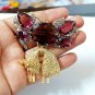 Vintage Cubic Zircon Topaz 925 Silver Brooch Replica Brooch Wedding Love Gift