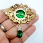 Sterling Silver Cubic Zircon Emerald Brooch for Woman's Brooch Pin Gift For Her