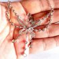 Rose Cut Polki Diamond 925 Silver Necklace With Chain Silver Necklace Gift