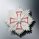 Reproduction Cubic Zircon Ruby  925 Silver Brooch Stylish Brooch Zircon Brooch