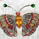 Butterfly 2.47ct Rose Cut Diamond 925 Silver Ruby Topaz Brooch Pendant Butterfly 2.47ct Rose Cut Diamond 925 Silver Ruby Topaz Brooch Pendant