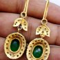 0.84ct Rosecut Diamond 925 Silver Emerald Stud wedding Anniversary Gift Earrings
