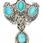 Replica Sterling Silver Cubic Zircon Turquoise Brooch Wedding Anniversary Gift