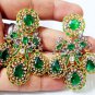 Vintage Style Cubic Zircon 925 Silver Emerald Emerald Dangle Woman's Earrings