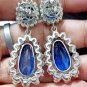 Inspired Cubic Zircon 925 Silver Sapphire Dangle Woman's Earrings Birthday Gift