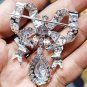 Inspired Cubic Zircon 925 Silver Brooch Gift for Her Silver Zircon Brooch Pin