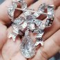 Inspired Cubic Zircon 925 Silver Brooch Gift for Her Silver Zircon Brooch Pin