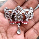 1.82ct Rose Cut & Polki Diamond 925 Silver Brooch Rosecut Diamond Broach/Pendant 1.82ct Rose Cut & Polki Diamond 925 Silver Brooch Rosecut Diamond Broach/Pendant