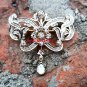 1.82ct Rose Cut & Polki Diamond 925 Silver Brooch Rosecut Diamond Broach/Pendant