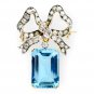 Inspired 925 Sterling Silver Cubic Zircon Aquamarine Brooch for Wedding Gift