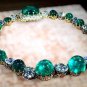 Cubic Zircon 925 Silver Emerald Necklace for Woman's Cabochon Emerald Necklace