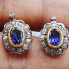 0.88ct Rose cut Diamond Sterling Iolite Earrings Diamond Stud Rosecut Diamond