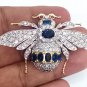 Cubic Zircon Sapphire Ruby 925 Silver Bee Brooch Replica Silver Zircon Brooch