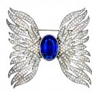 Inspired Moissanite 925 Silver Blue Sapphire Brooch Love Gift For her Birthday Inspired Moissanite 925 Silver Blue Sapphire Brooch Love Gift For her Birthday