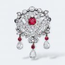 Vintage Replica Cubic Zircon 925 Sterling Silver Ruby Brooch Gift For Love Her Vintage Replica Cubic Zircon 925 Sterling Silver Ruby Brooch Gift For Love Her