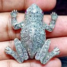 Cubic Zircon Sterling Silver Brooch Unisex Frog Style Pin Gift For Him /Her Cubic Zircon Sterling Silver Brooch Unisex Frog Style Pin Gift For Him /Her