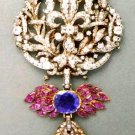 Antique Replica Cubic Zircon Sapphire Ruby Brooch Anniversary Gift For Him/Her Antique Replica Cubic Zircon Sapphire Ruby Brooch Anniversary Gift For Him/Her