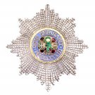 Vintage Reproduction 925 Sterling Silver Ruby Emerald Enamel Brooch Silver