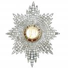 Vintage Reproduction Cubic Zircon Sterling Silver Enamel Brooch Empire Brooch