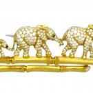 Yellow Gold Plated 925 Silver Cubic Zircon Elephant Brooch Pin Gift for Her Yellow Gold Plated 925 Silver Cubic Zircon Elephant Brooch Pin Gift for Her