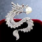 Vintage Style Cubic Zircon 925 Sterling Silver Pearl Brooch Dragon Style Brooch Vintage Style Cubic Zircon 925 Sterling Silver Pearl Brooch Dragon Style Brooch