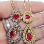 Rosecut Diamond 925 Silver Ruby Earrings Diamond Earrings Woman's Birthday Gift