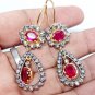 Rosecut Diamond 925 Silver Ruby Earrings Diamond Earrings Woman's Birthday Gift