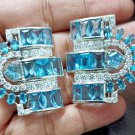 Cubic Zircon 925 Silver Blue Topaz Brooch Birthday Brooch Gift for Her Cubic Zircon 925 Silver Blue Topaz Brooch Birthday Brooch Gift for Her