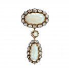 Cubic Zircon Opal 925 Silver Brooch Stylish Woman's Brooch Pin Gift For Her