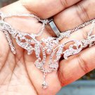 Cubic Zircon 925 Silver Necklace Anniversary Wedding Jewelry With Silver Chain Cubic Zircon 925 Silver Necklace Anniversary Wedding Jewelry With Silver Chain