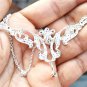 Cubic Zircon 925 Silver Necklace Anniversary Wedding Jewelry With Silver Chain