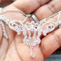 Cubic Zircon 925 Silver Necklace Anniversary Wedding Jewelry With Silver Chain