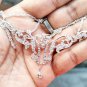 Cubic Zircon 925 Silver Necklace Anniversary Wedding Jewelry With Silver Chain