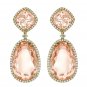 Inspired Cubic Zircon 925 Silver Pink Tourmaline Dangle Woman's Earrings Gift Hr