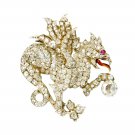 Cubic Zircon Ruby 925 Silver Enamel Brooch | Brooch For Unisex | Best Gift