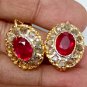 Rosecut Diamond 925 Silver Ruby Earrings Diamond Earrings Birthday Gift