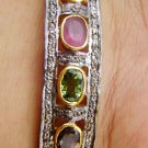 Rosecut Diamond Gemstones 925 Silver Bracelet Diamond Woman's Stone Bracelet