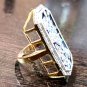 Rose Cut Diamond Silver 925 Handmade Ring Vintage look Enamel paint Beautiful