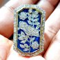 Rose Cut Diamond Silver 925 Handmade Ring Vintage look Enamel paint Beautiful
