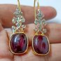 Rose cut Diamond 925 Silver Ruby Dangle Earrings Diamond Earrings Gift For her
