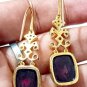 Rose cut Diamond 925 Silver Ruby Dangle Earrings Diamond Earrings Gift For her