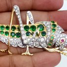 Replica Cubic Zircon 925 Sterling Silver Emerald Ruby Brooch Locust Shape Brooch Replica Cubic Zircon 925 Sterling Silver Emerald Ruby Brooch Locust Shape Brooch
