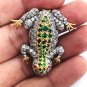 Sterling Silver Cubic Zircon Emerald Brooch Unisex Brooch Pin